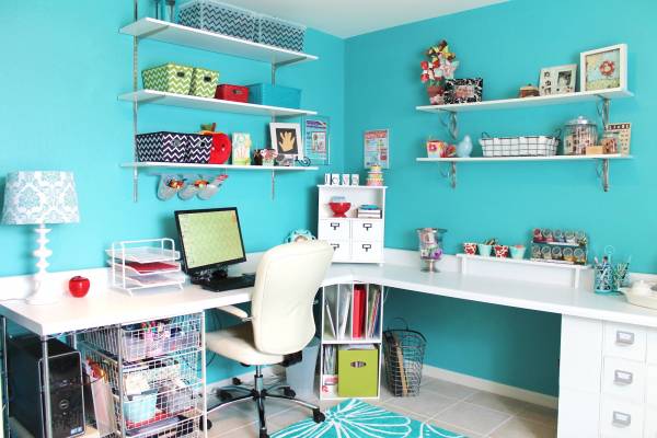 \"beautiful-and-fun-turquoise-craft-room-1\"